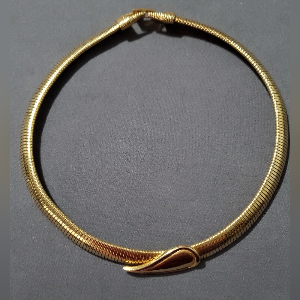 Gold Tone, Designer Stamped, Statement Necklace